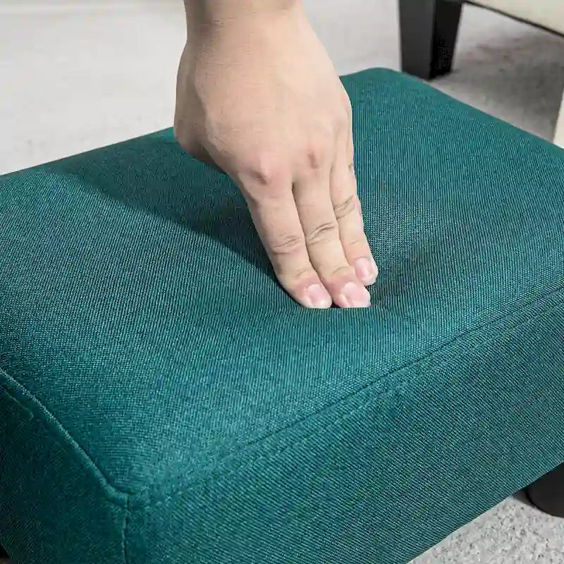 Poggiapiedi Pouf Moderno in Lino a Cubo 16