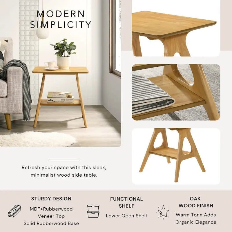 Set da 3 tavolini da caffè in legno Arona di Roundhill Furniture, stile moderno di metà secolo