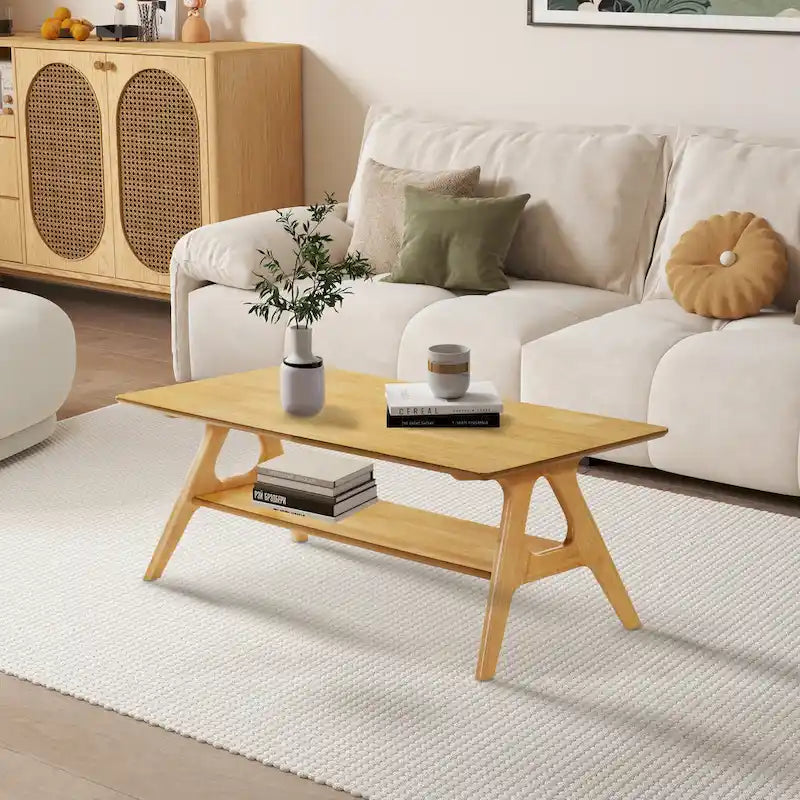 Set da 3 tavolini da caffè in legno Arona di Roundhill Furniture, stile moderno di metà secolo