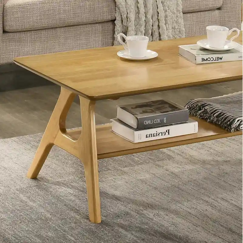 Set da 3 tavolini da caffè in legno Arona di Roundhill Furniture, stile moderno di metà secolo