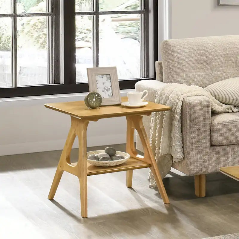 Set da 3 tavolini da caffè in legno Arona di Roundhill Furniture, stile moderno di metà secolo