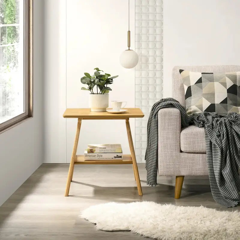 Set da 3 tavolini da caffè in legno Arona di Roundhill Furniture, stile moderno di metà secolo