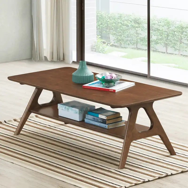 Set da 3 tavolini da caffè in legno Arona di Roundhill Furniture, stile moderno di metà secolo
