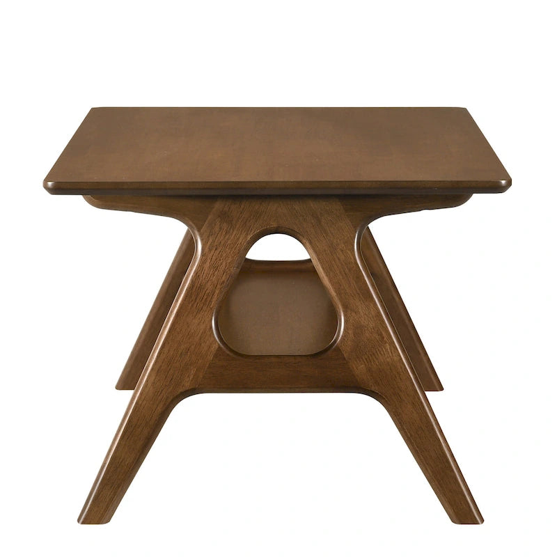 Set da 3 tavolini da caffè in legno Arona di Roundhill Furniture, stile moderno di metà secolo