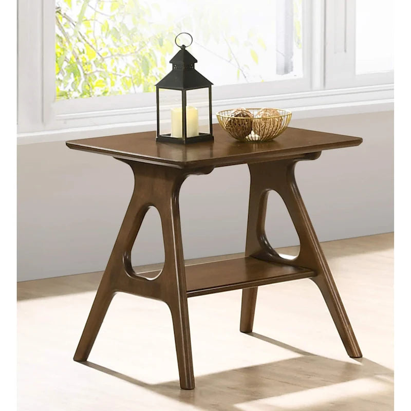 Set da 3 tavolini da caffè in legno Arona di Roundhill Furniture, stile moderno di metà secolo