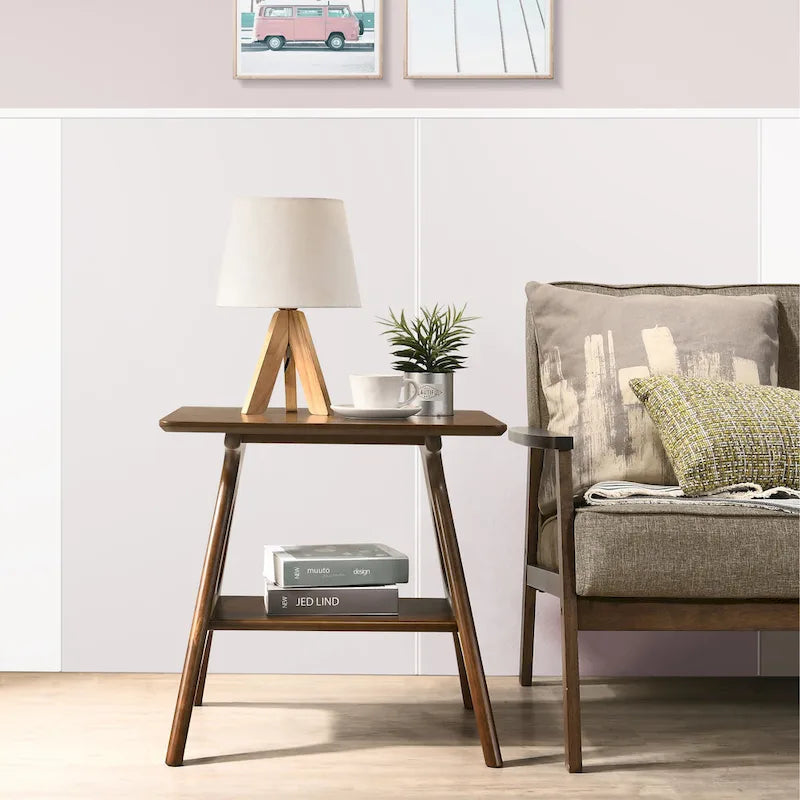 Set da 3 tavolini da caffè in legno Arona di Roundhill Furniture, stile moderno di metà secolo