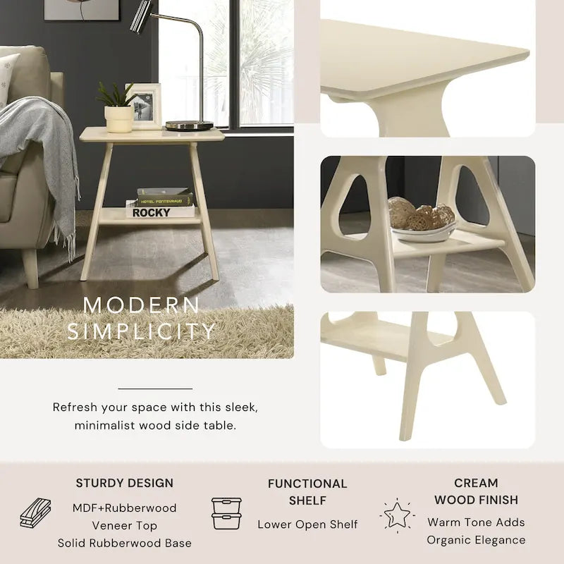 Set da 3 tavolini da caffè in legno Arona di Roundhill Furniture, stile moderno di metà secolo