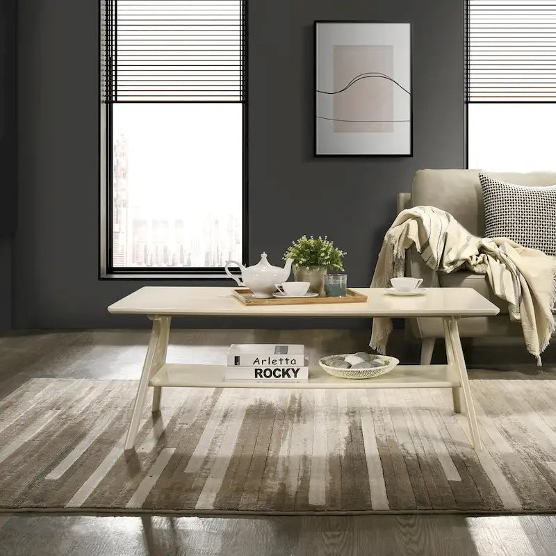 Set da 3 tavolini da caffè in legno Arona di Roundhill Furniture, stile moderno di metà secolo