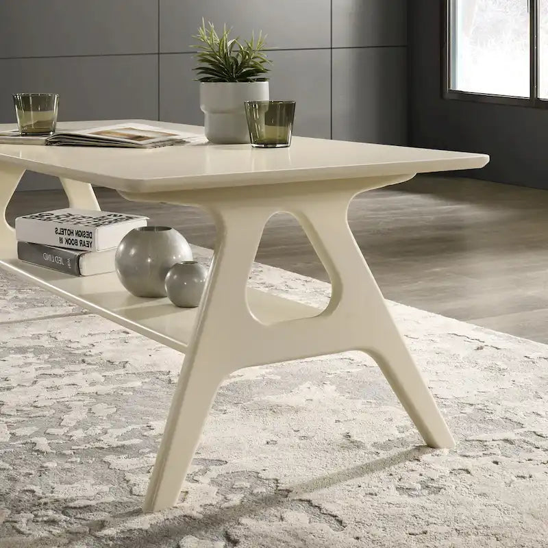 Set da 3 tavolini da caffè in legno Arona di Roundhill Furniture, stile moderno di metà secolo