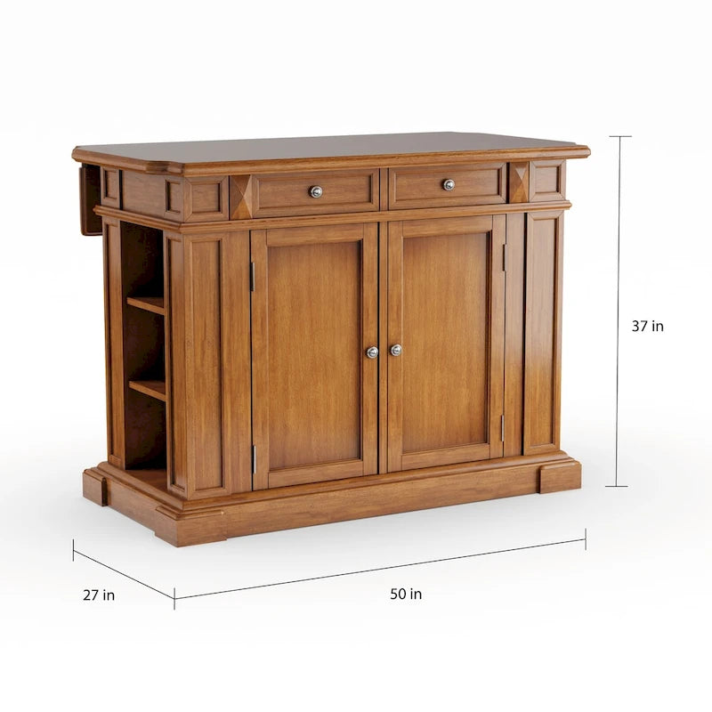 Isola da Cucina Americana Distressed Cottage Oak con Ribalta