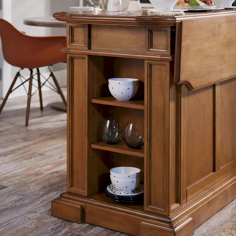 Isola da Cucina Americana Distressed Cottage Oak con Ribalta