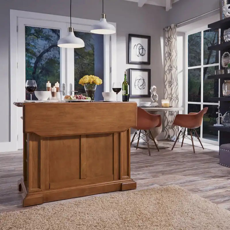 Isola da Cucina Americana Distressed Cottage Oak con Ribalta