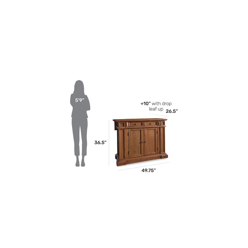 Isola da Cucina Americana Distressed Cottage Oak con Ribalta