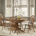 Set da 5 pezzi con tavolo a piedistallo Carolina Crossing, color miele anticato