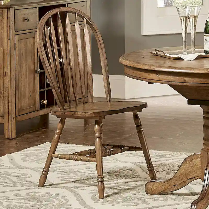 Set da 5 pezzi con tavolo a piedistallo Carolina Crossing, color miele anticato