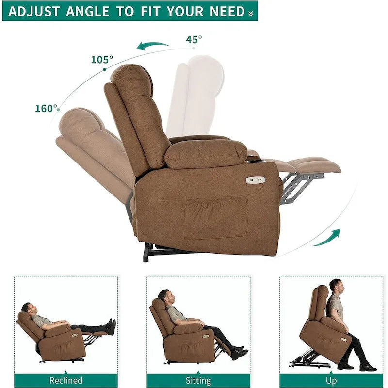 Moasis Fabric Power Lift Recliner Chair for Elderly