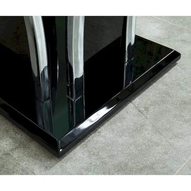 Tavolino da caffè McAvory Modern da 47 pollici con piano in vetro e 1 ripiano di Silver Orchid