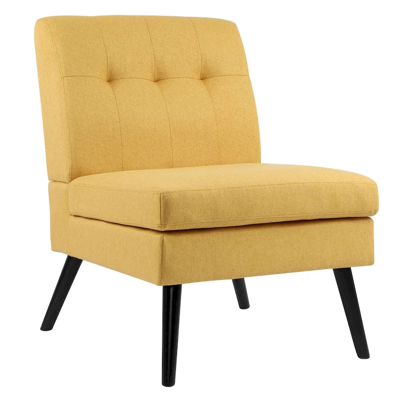 Mid Century Modern Solid Wood Tufted Accent Chair Side Chair for Lounge, Living Room