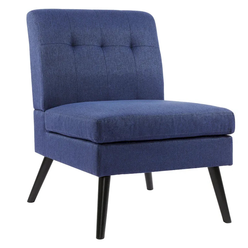 Mid Century Modern Solid Wood Tufted Accent Chair Side Chair for Lounge, Living Room