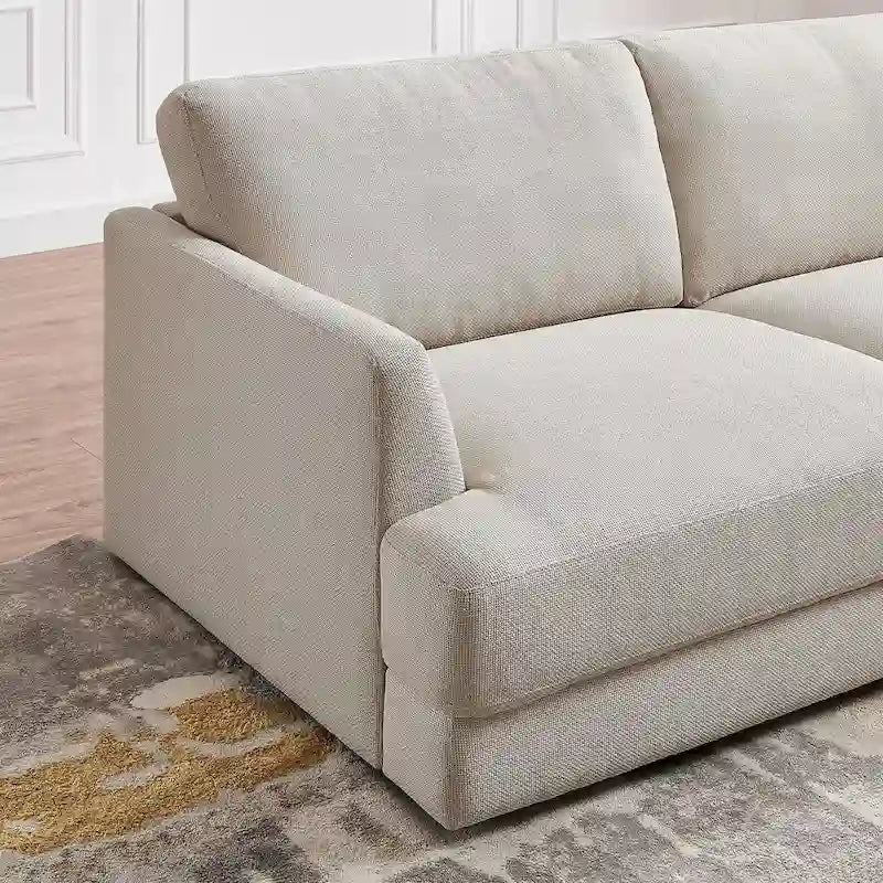 Gloria Mid-century Modern Cozy Sectional Linen Sofa