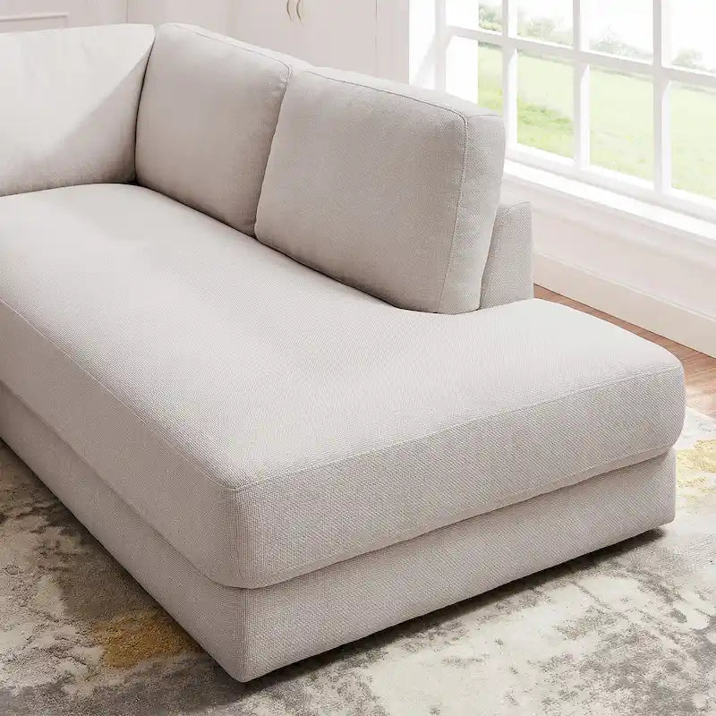 Gloria Mid-century Modern Cozy Sectional Linen Sofa