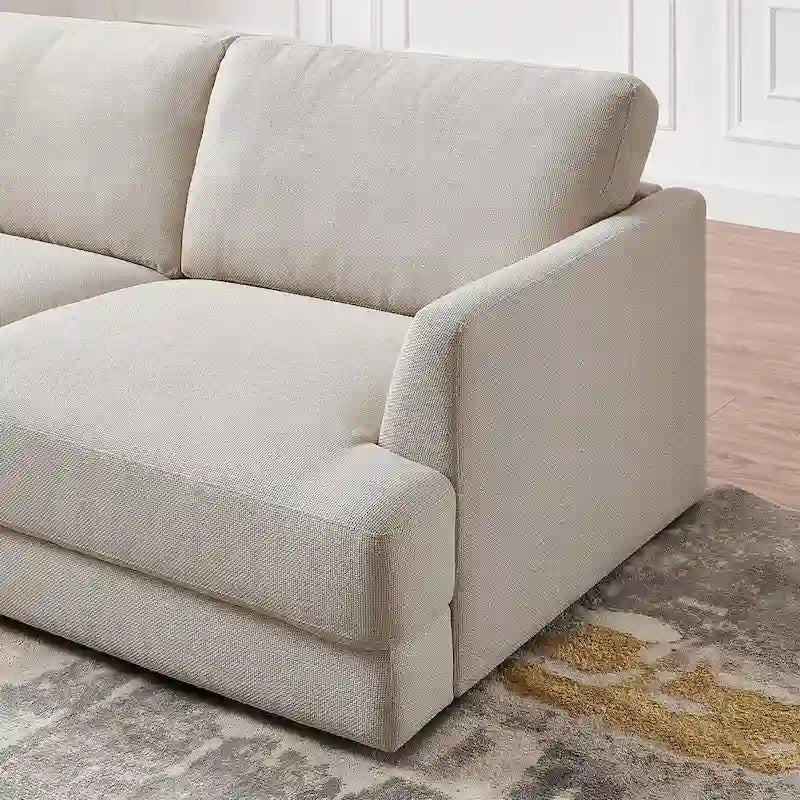 Gloria Mid-century Modern Cozy Sectional Linen Sofa
