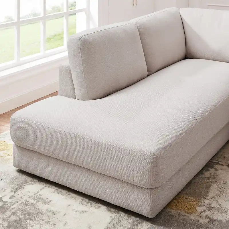 Gloria Mid-century Modern Cozy Sectional Linen Sofa
