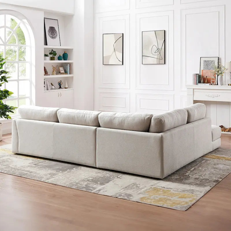 Gloria Mid-century Modern Cozy Sectional Linen Sofa