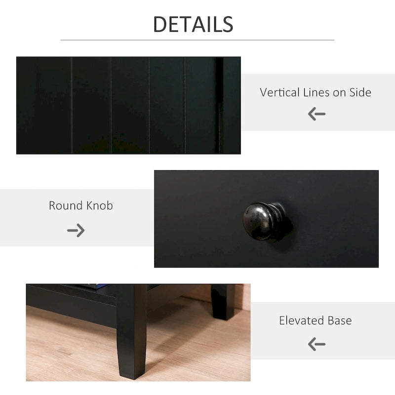 HOMCOM Modern Style Bedside End Table with Drawer and Storage Shelf for Bedroom, or Living Room - 19.75x13.75x23.5
