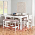 Set da pranzo Menard Wood a 6 pezzi, altezza bancone