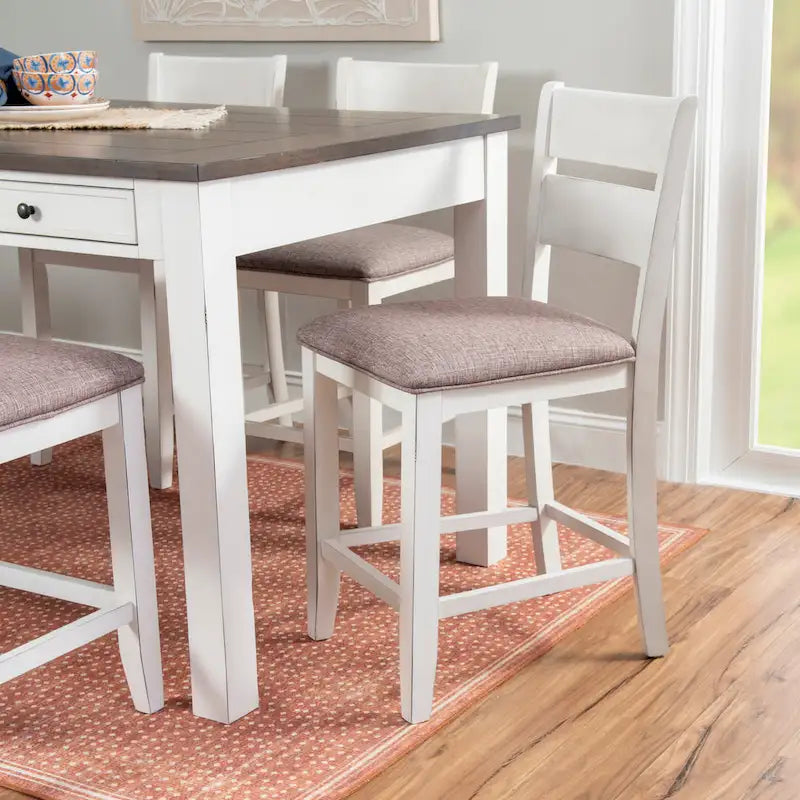 Set da pranzo Menard Wood a 6 pezzi, altezza bancone