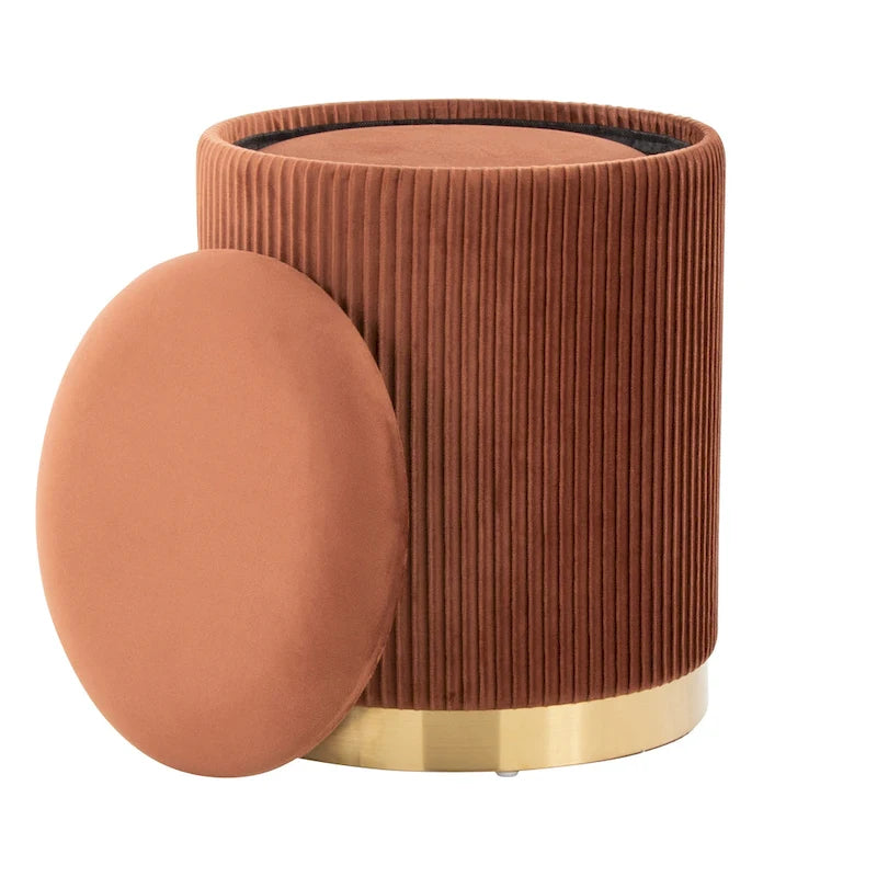 Set di pouf a incastro pieghettati contemporanei Corday Silver Orchid
