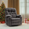 MCombo Electric Power Swivel Glider Recliner Chair with Cup and USB Ports for Nursery, Fabric 7797
