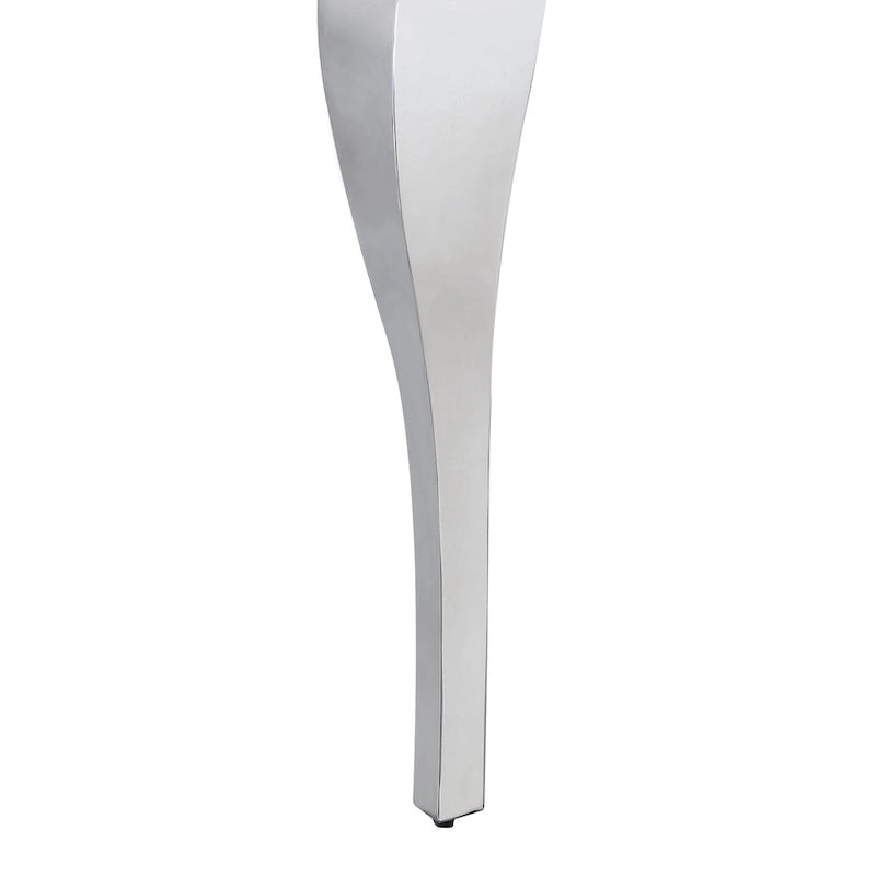 Tavolo da pranzo Furniture of America Pizo Glam da 79 pollici con gambe cromate e piano in vetro