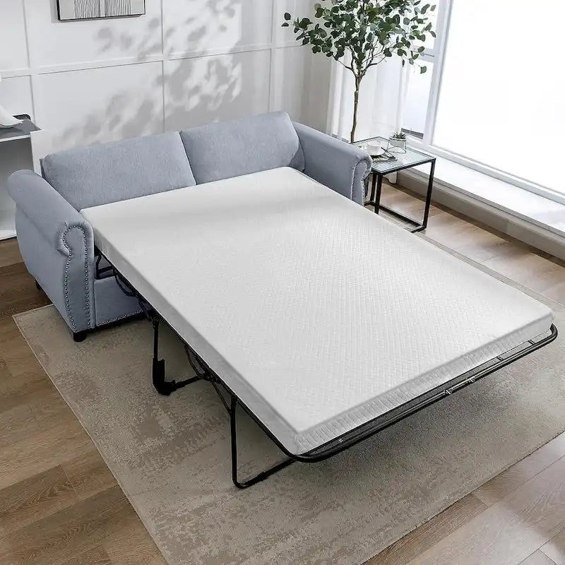 Mixoy Divano Letto Estraibile 2 in 1 con Materasso, Divanetto Imbottito Convertibile con Borchie