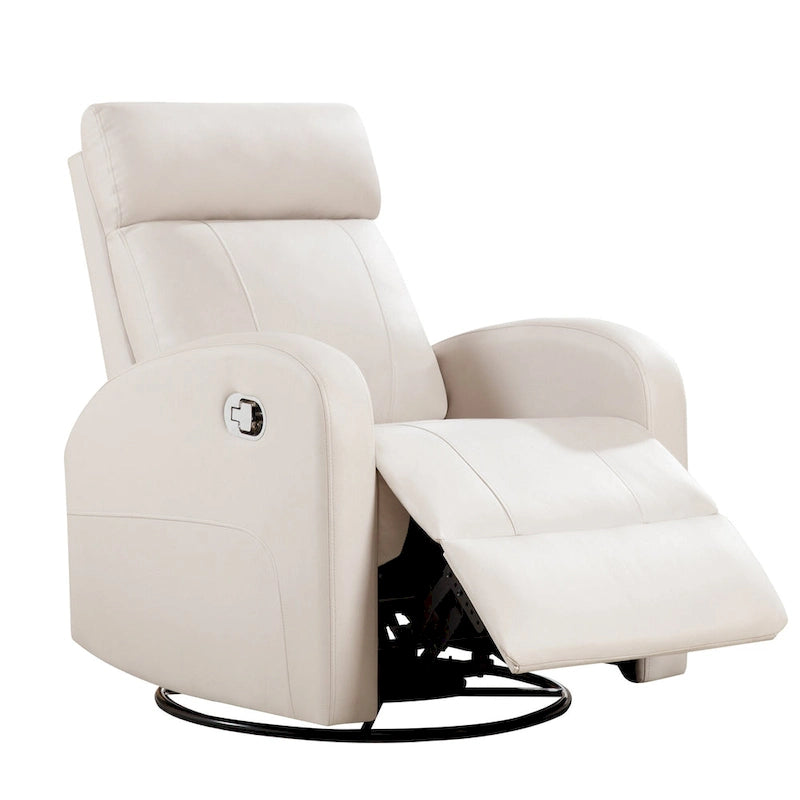 HOMYKA Modern Faux Leather Rocking Recliner with Swivel