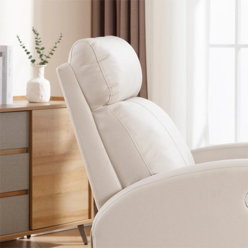 HOMYKA Modern Faux Leather Rocking Recliner with Swivel