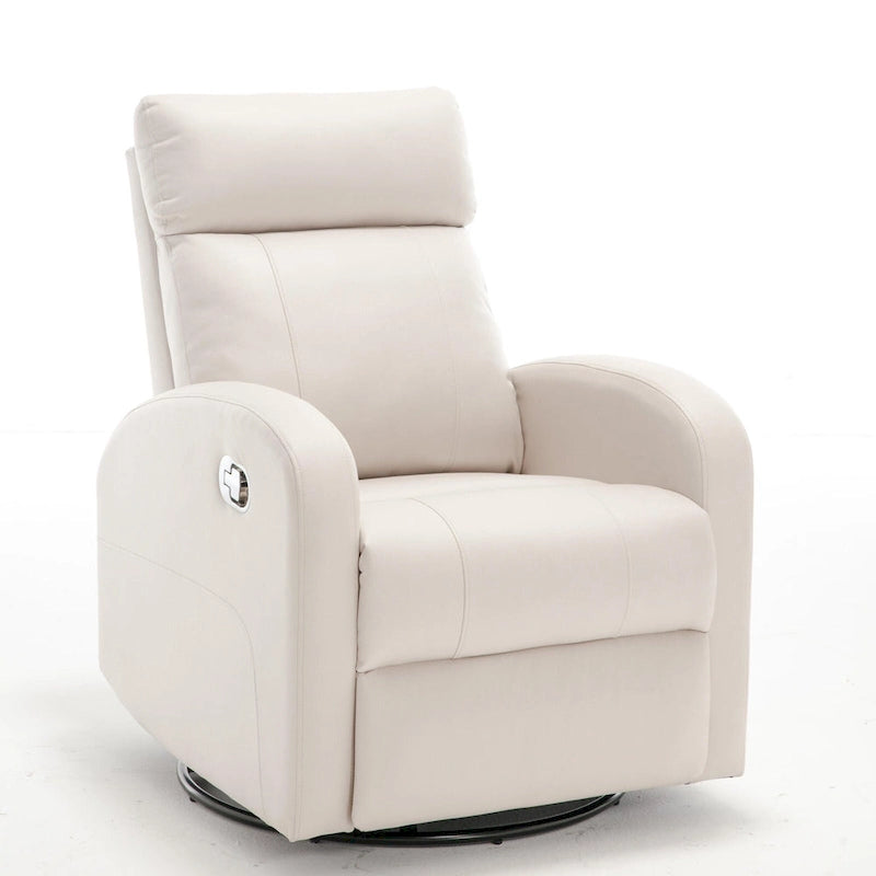HOMYKA Modern Faux Leather Rocking Recliner with Swivel