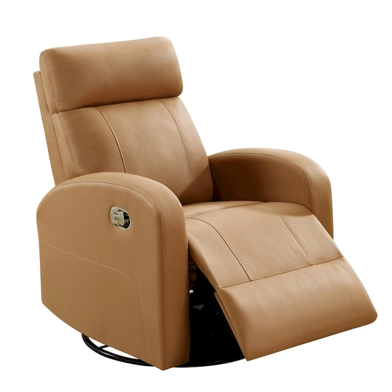 HOMYKA Modern Faux Leather Rocking Recliner with Swivel