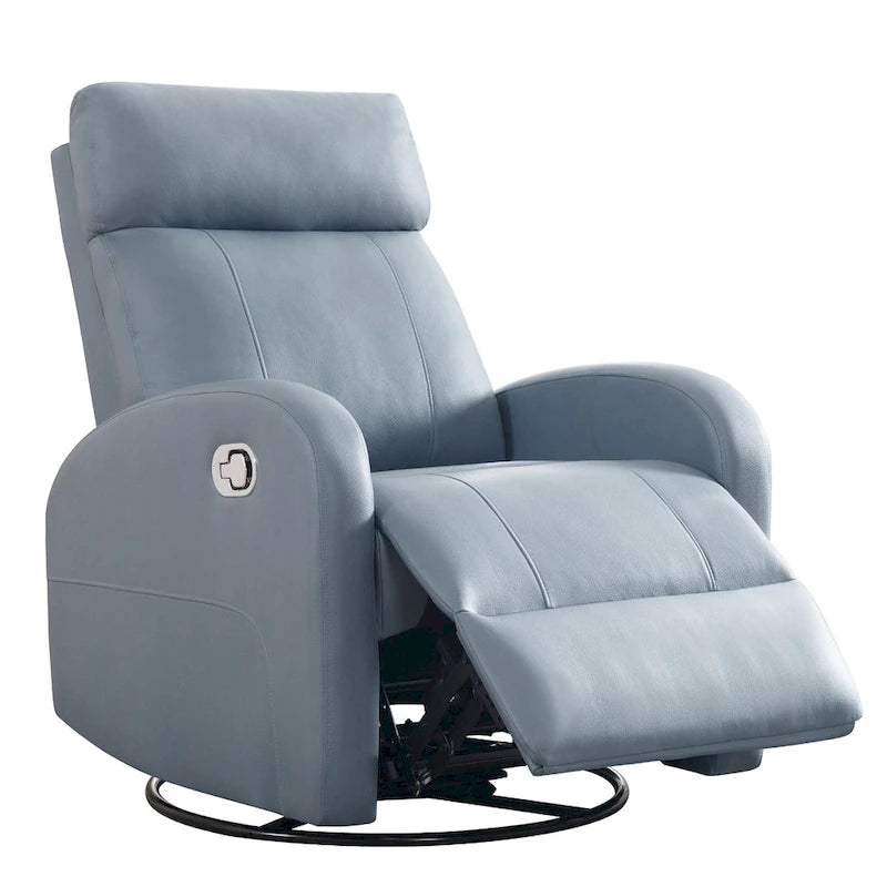 HOMYKA Modern Faux Leather Rocking Recliner with Swivel