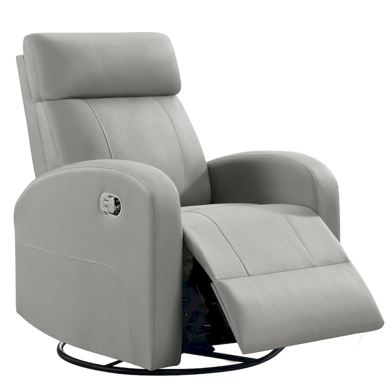 HOMYKA Modern Faux Leather Rocking Recliner with Swivel