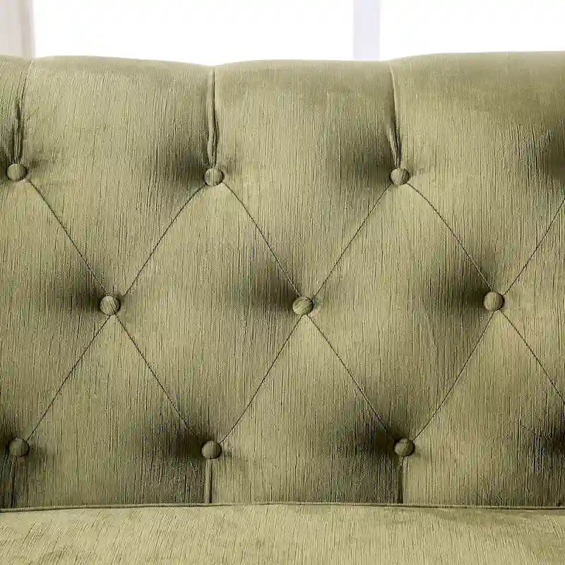 Set da soggiorno 2 pezzi Olie Transitional Green Microfiber Sloped Arms di Furniture of America