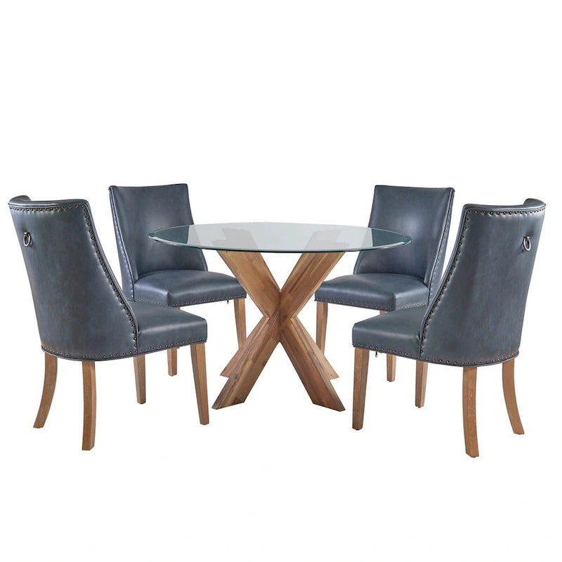 Set da pranzo Allard Rustic Famhouse 5 pezzi