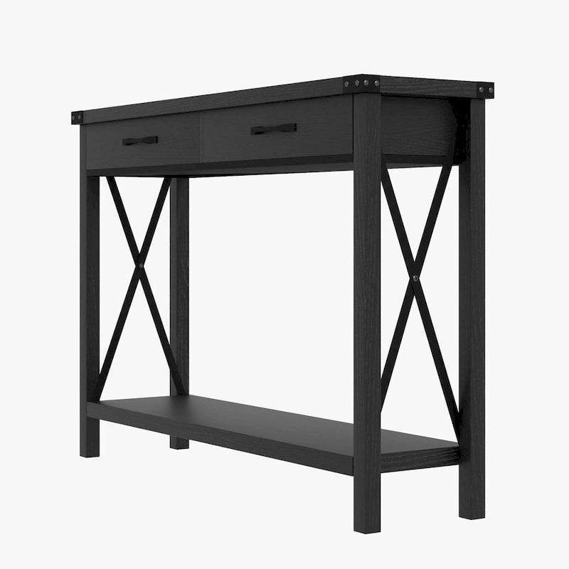 Narrow Sofa Table with 2 Drawers for Entryway