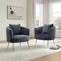 Art Leon Set of 2 Velvet Accent Side Chair with Back Cushion