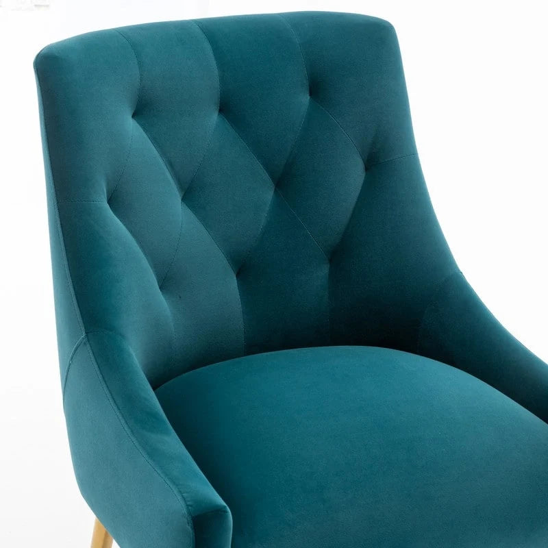 SEYNAR Modern Velvet Dining Chairs Set of 4, Upholstered Accent Chair Tufted Back Armless Chair with Back Pull