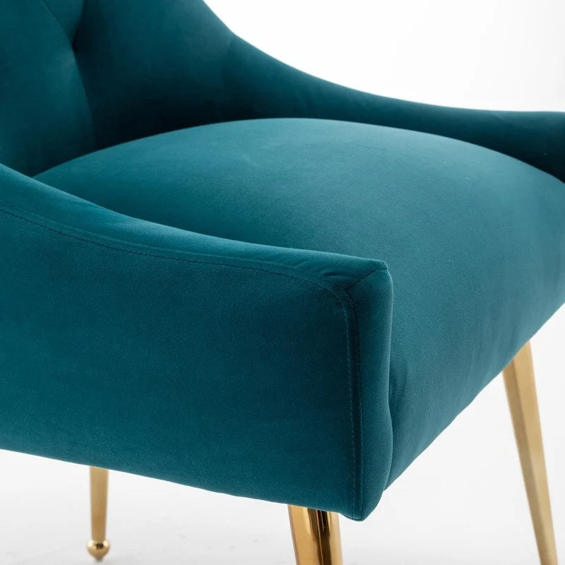 SEYNAR Modern Velvet Dining Chairs Set of 4, Upholstered Accent Chair Tufted Back Armless Chair with Back Pull