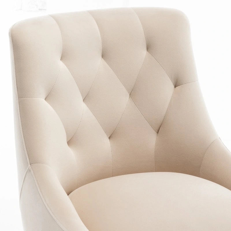 SEYNAR Modern Velvet Dining Chairs Set of 4, Upholstered Accent Chair Tufted Back Armless Chair with Back Pull