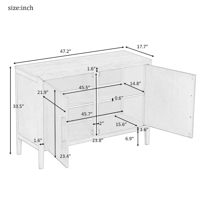 Madia/Credenza da Soggiorno con 2 Ante