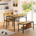 Set da 4 Pezzi Tavolo da Cucina con 2 Sedie e Panca per Piccoli Spazi